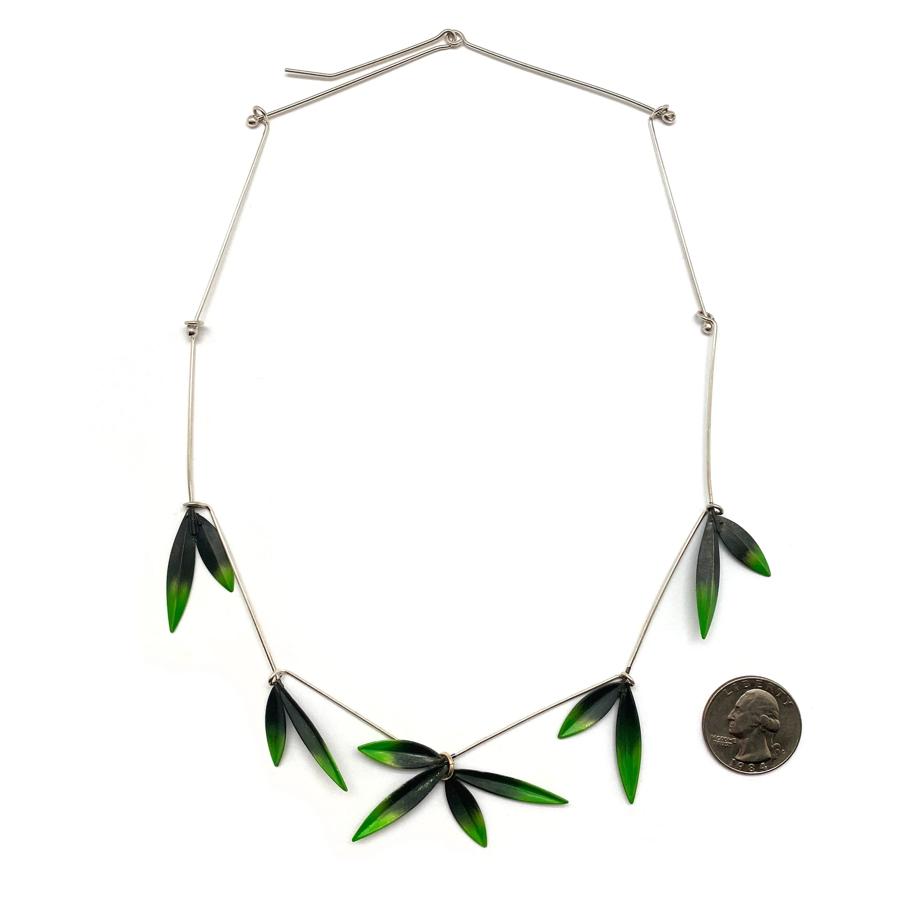 Green Ombre Leaf Necklace