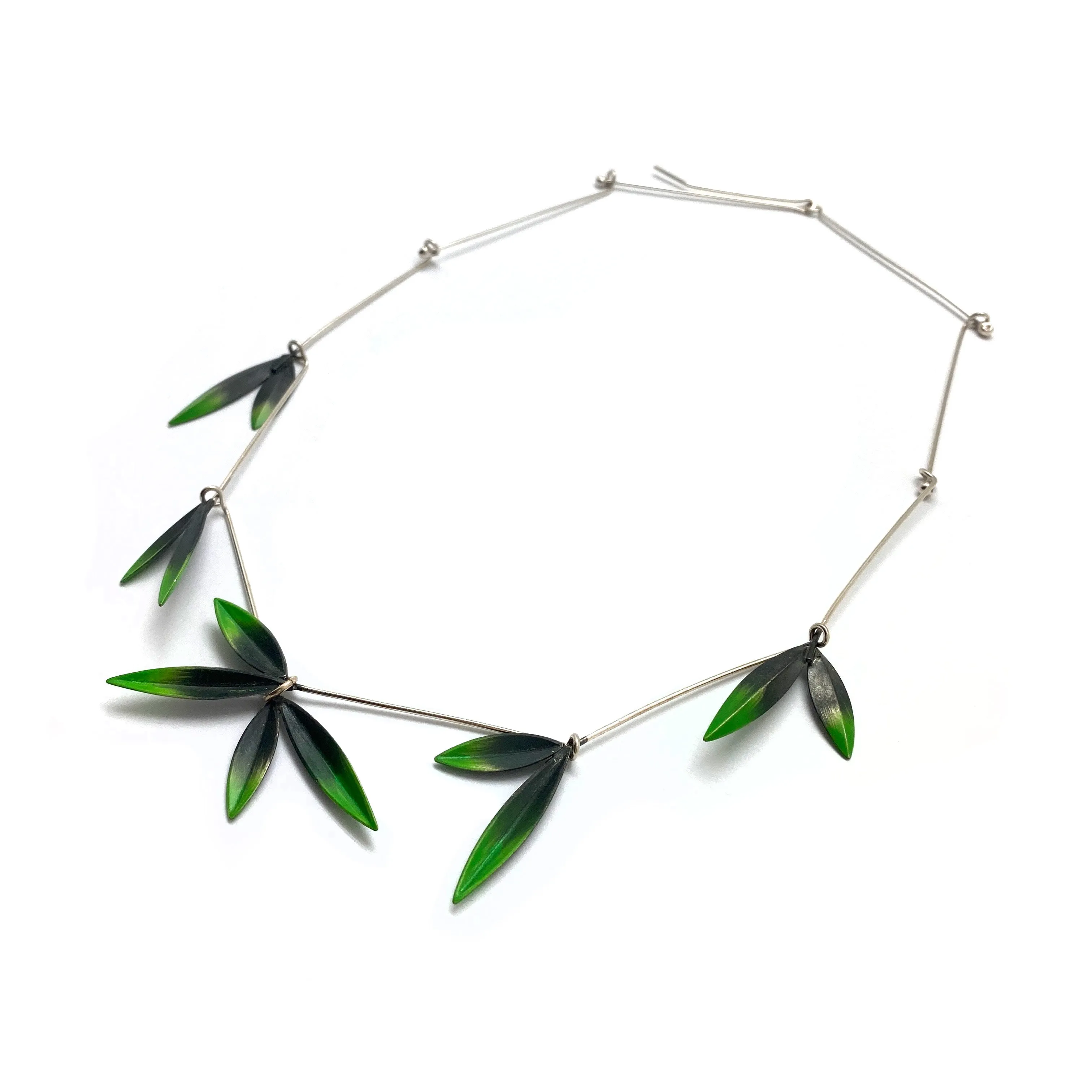 Green Ombre Leaf Necklace