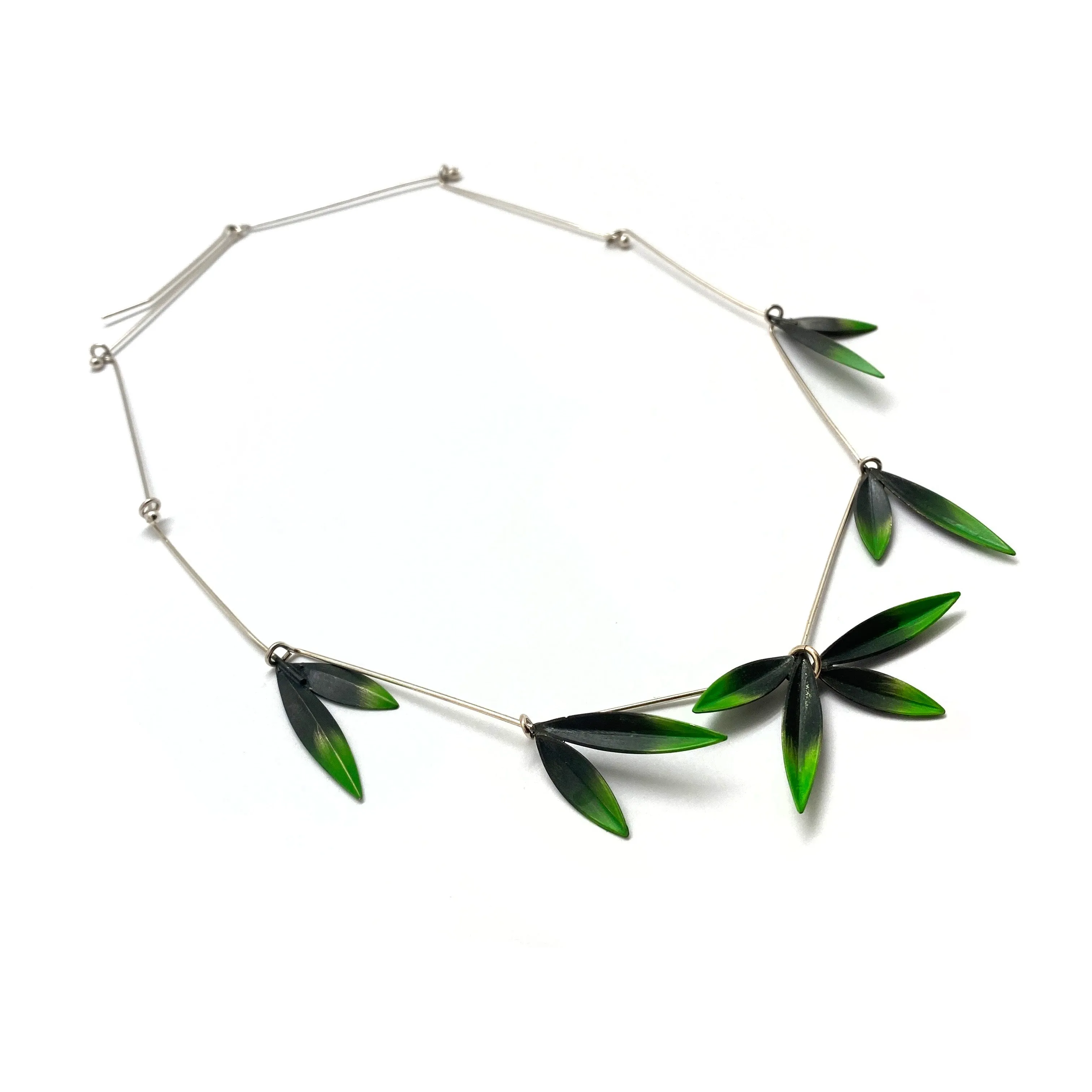 Green Ombre Leaf Necklace