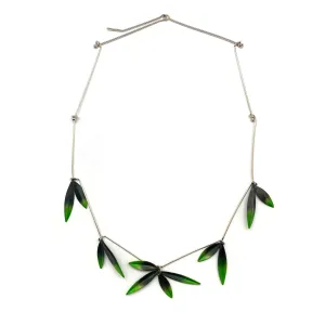 Green Ombre Leaf Necklace