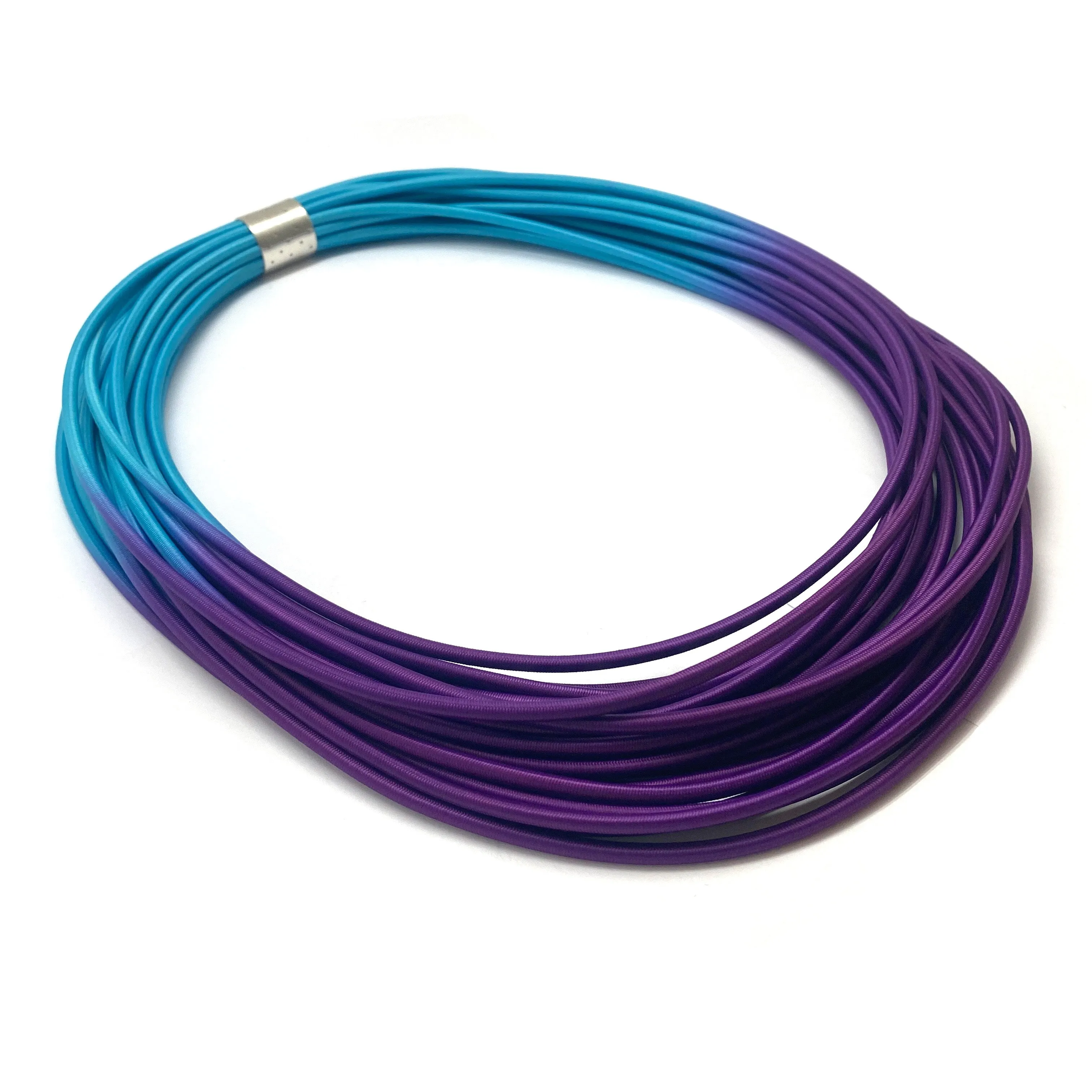 Hand Dyed Blue and Purple Coil Necklace