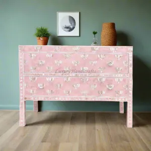 Hazel MOP Inlay 2 Drawer Sideboard Pink Patch