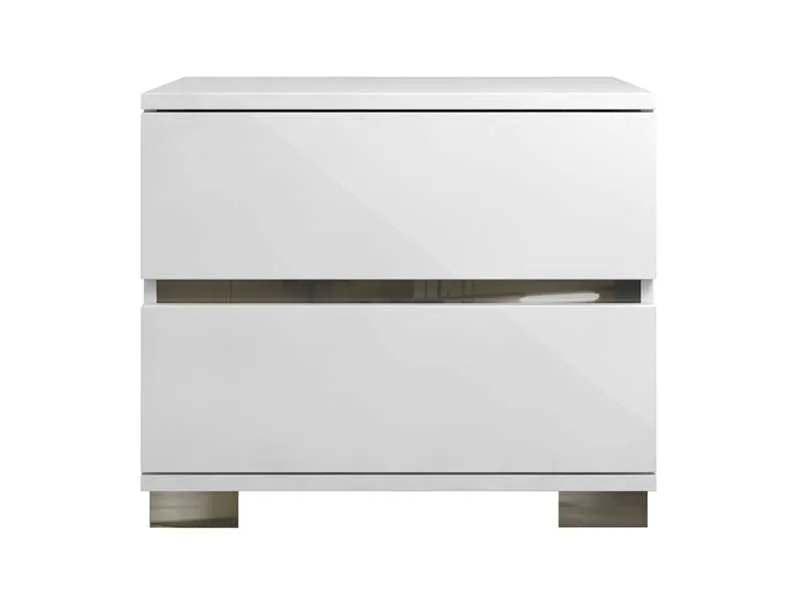 High Gloss White Lacquer Nightstand