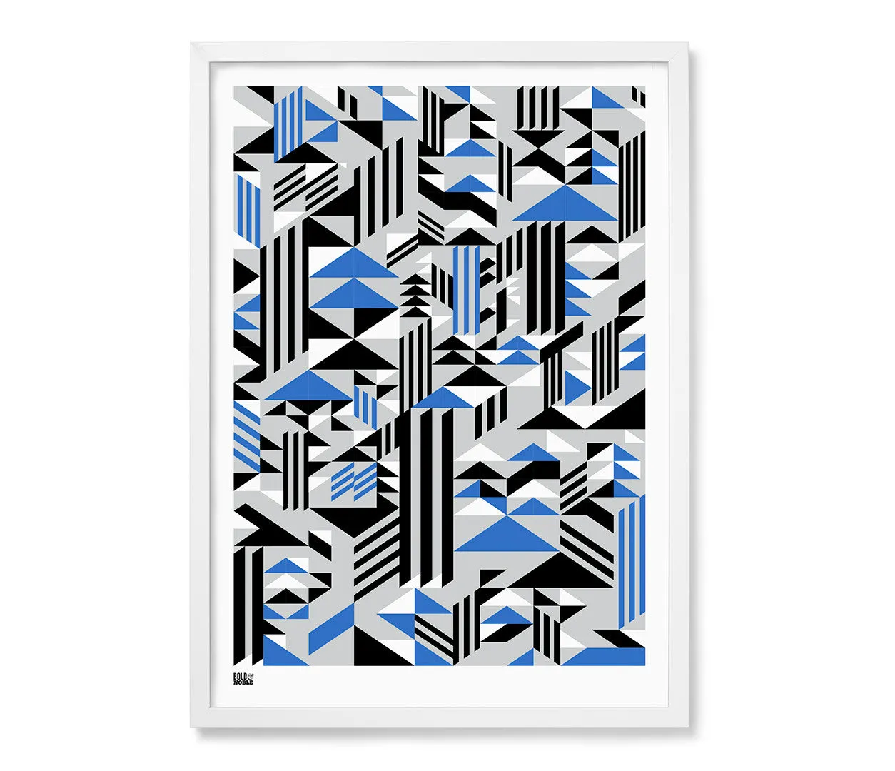 'Higher' Geometric Art Print in Cobalt Blue