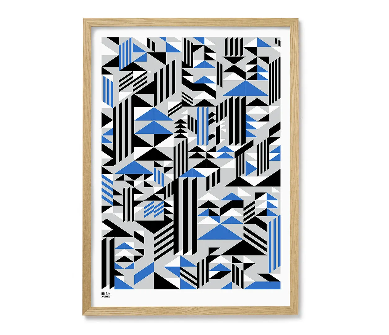 'Higher' Geometric Art Print in Cobalt Blue