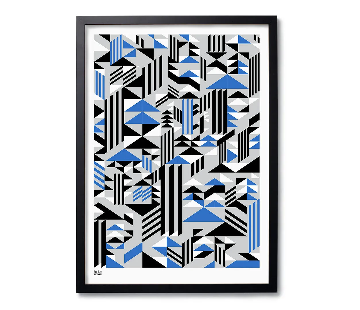 'Higher' Geometric Art Print in Cobalt Blue