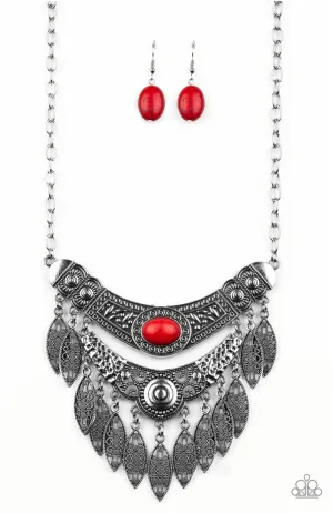 Island Queen Red Necklace - Paparazzi Accessories