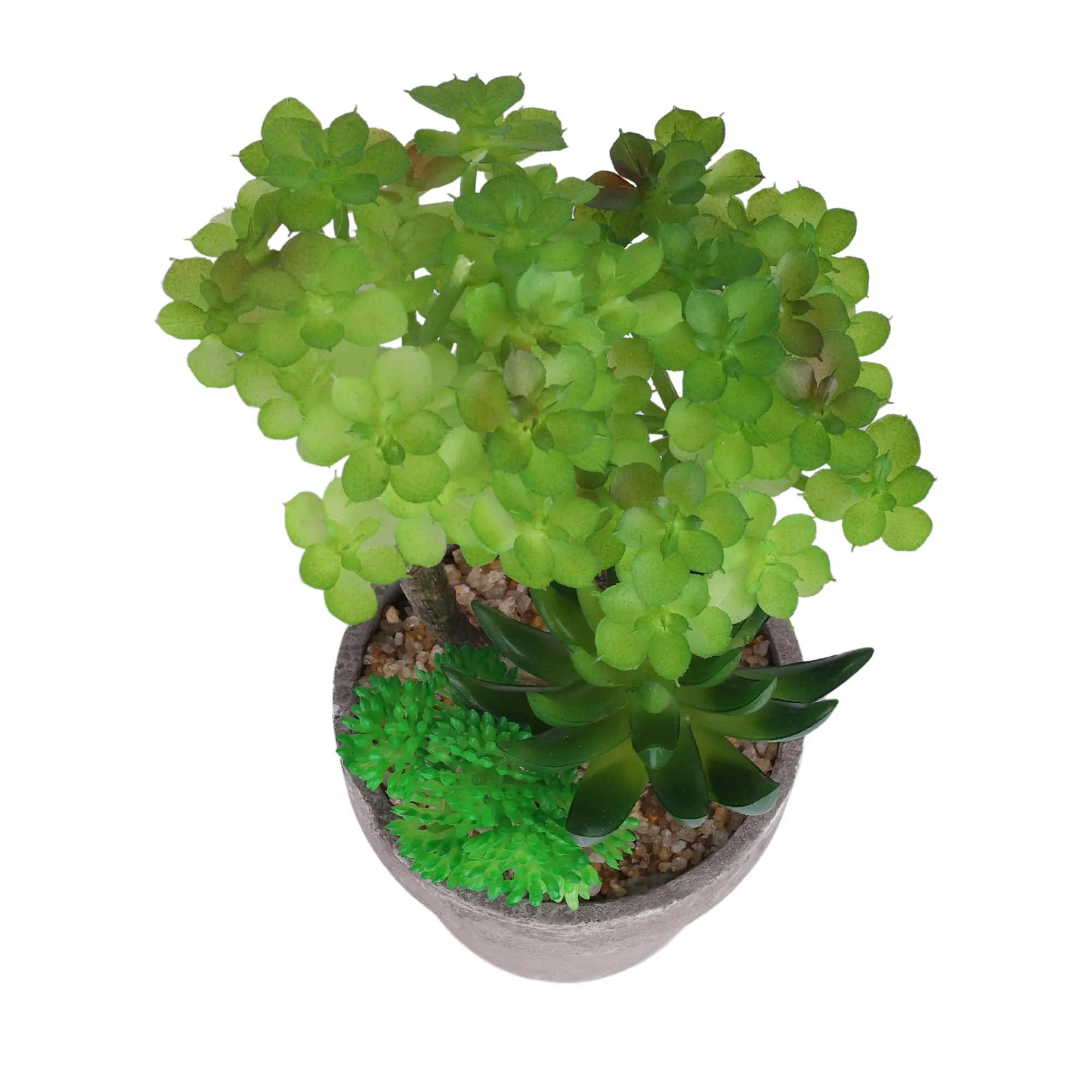 Kuber Industries Artificial Plants for Home Décor|Natural Looking Indoor Fake Plants with Pot|Artificial Flowers for Decoration (Green)