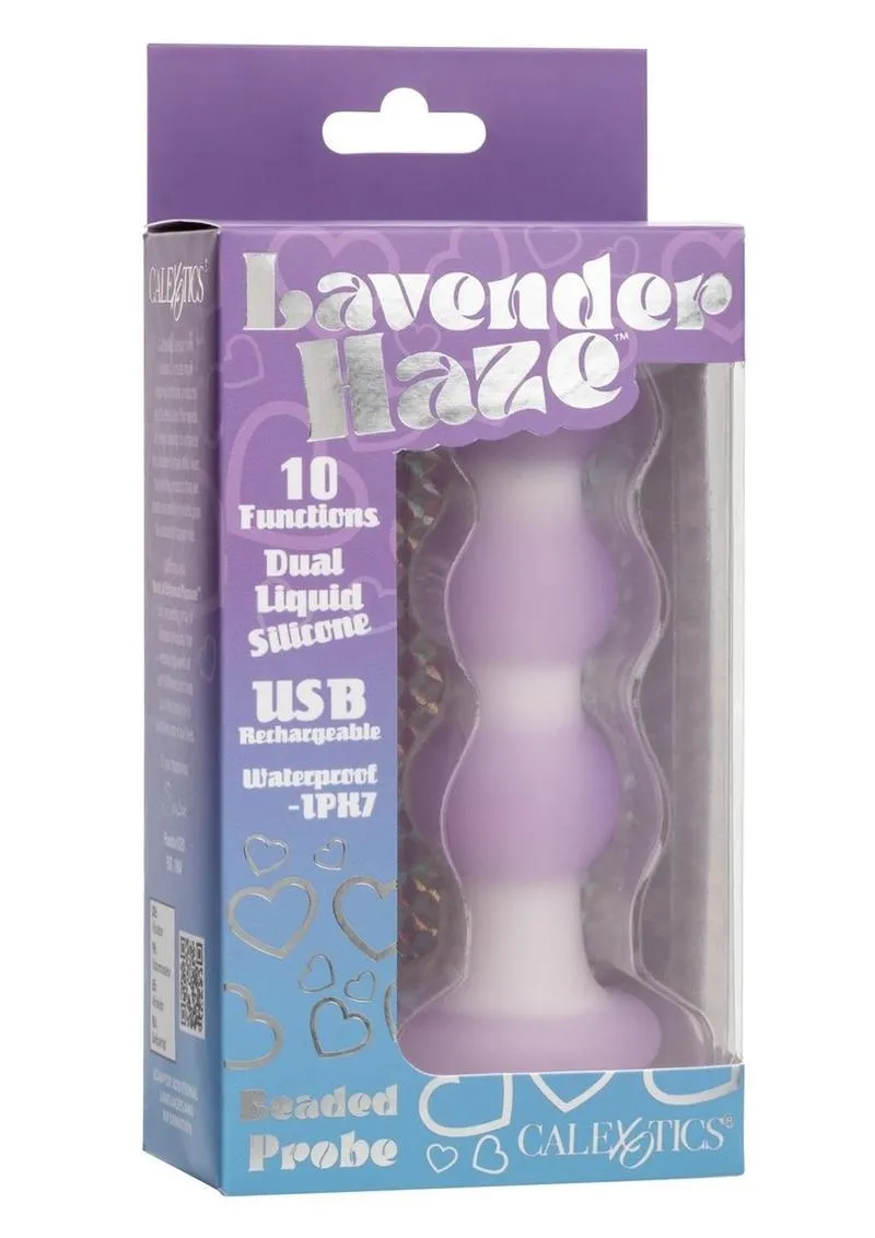 Lavender Haze Beaded Probe Silicone Rechargeable Anal Plug