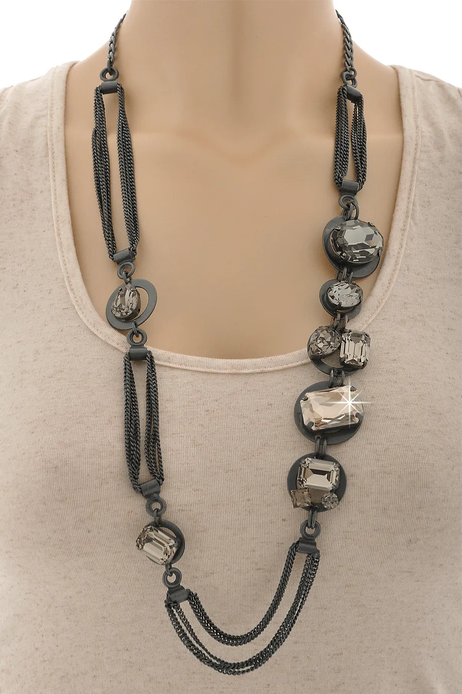 LK DESIGNS COLORADO Gunmetal Necklace