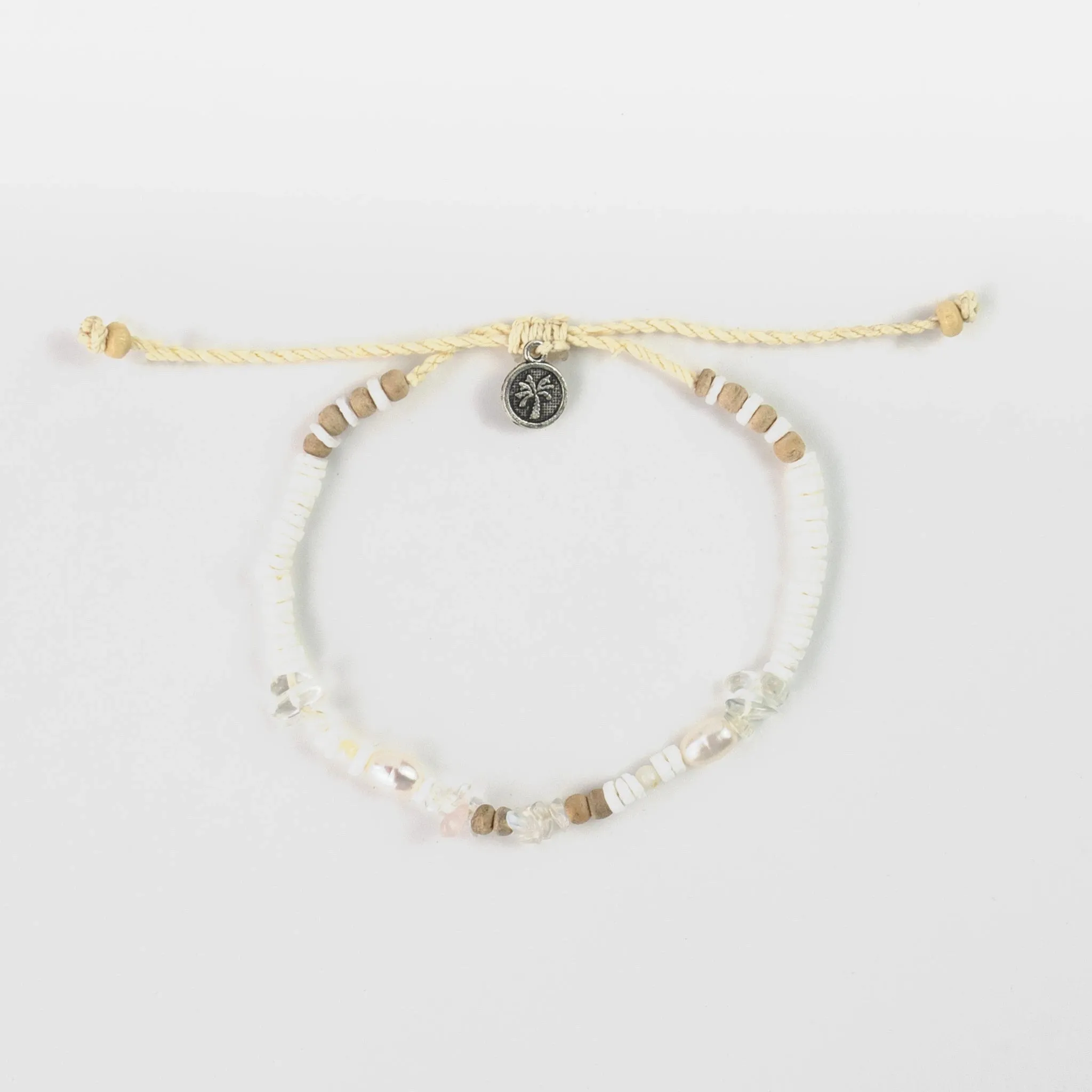 Love is Here Natural Stone, Pearl & Shell Anklet