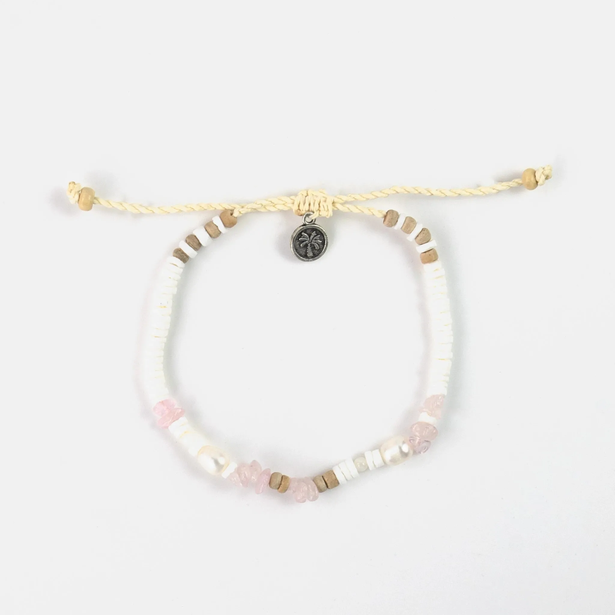 Love is Here Natural Stone, Pearl & Shell Anklet