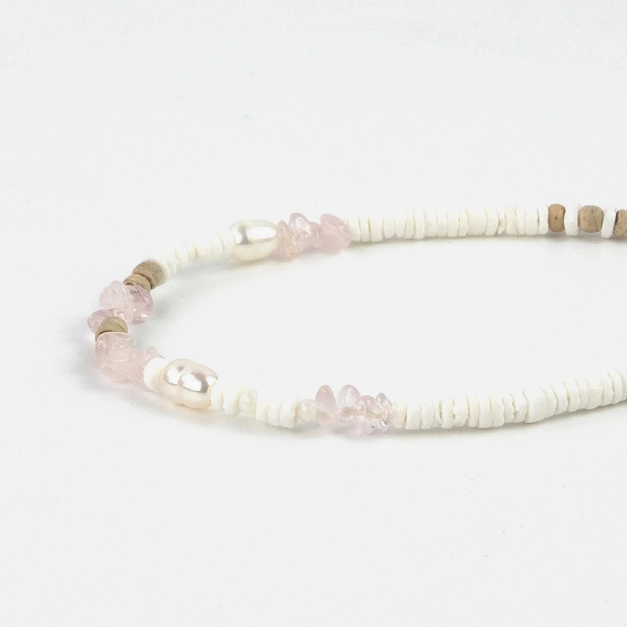 Love is Here Natural Stone, Pearl & Shell Bracelet