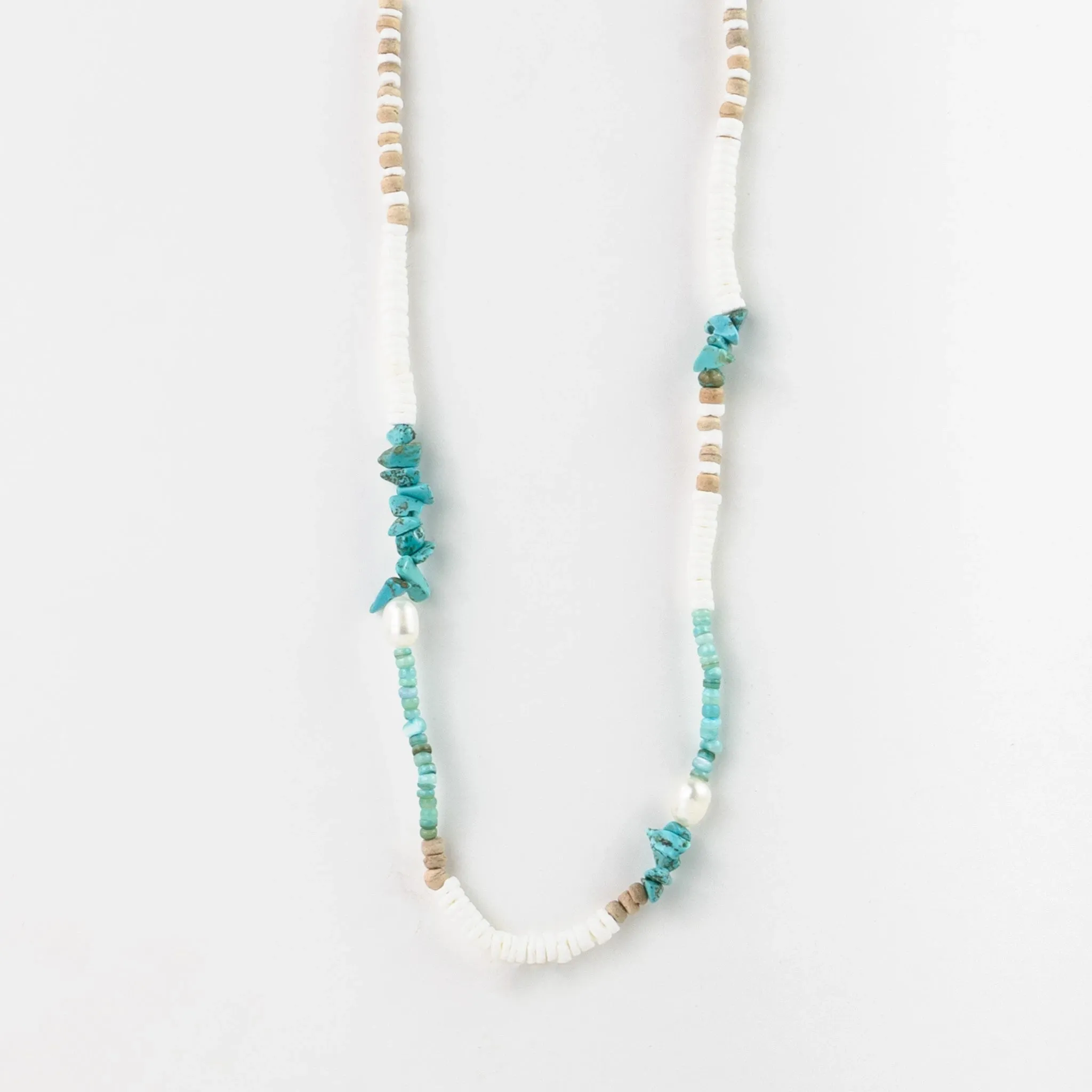 Love is Here Natural Stone, Pearl & Shell Necklace