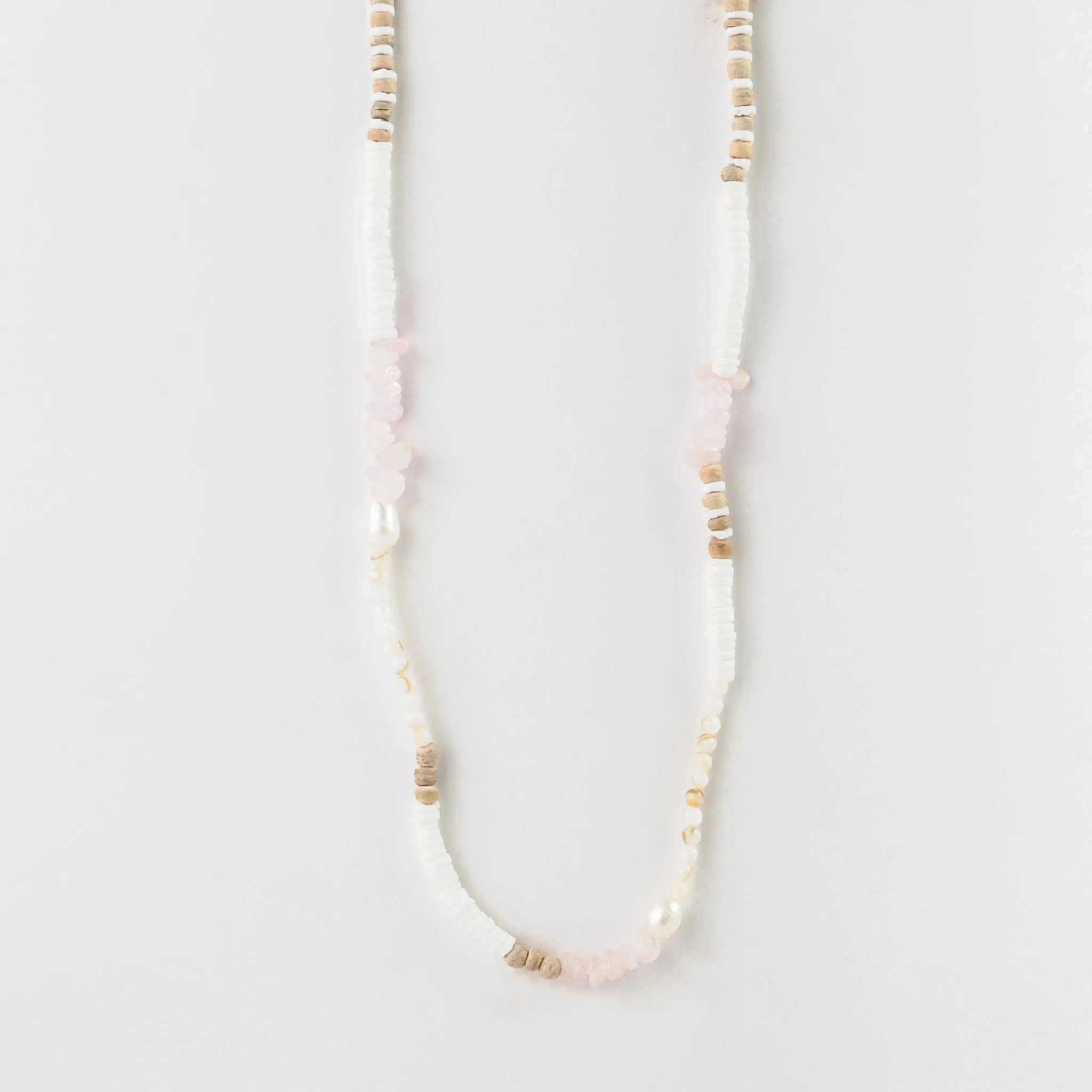 Love is Here Natural Stone, Pearl & Shell Necklace