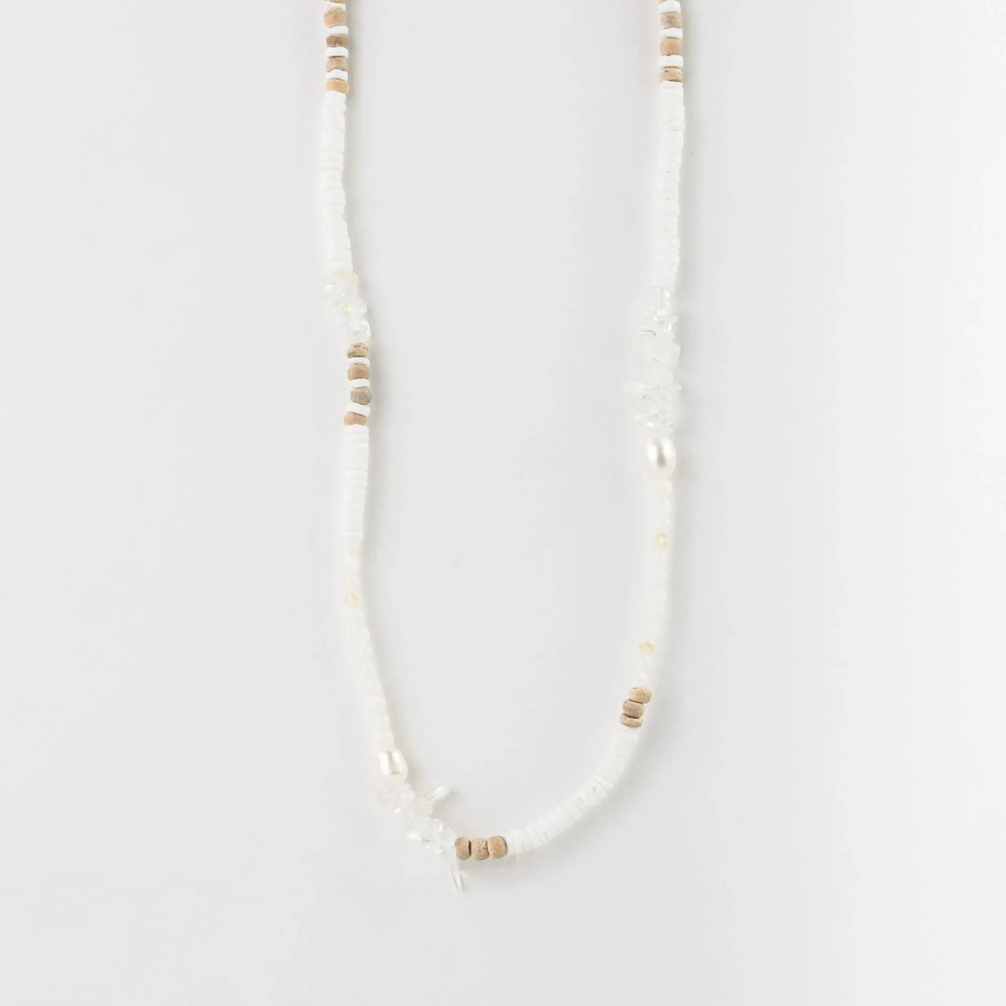 Love is Here Natural Stone, Pearl & Shell Necklace