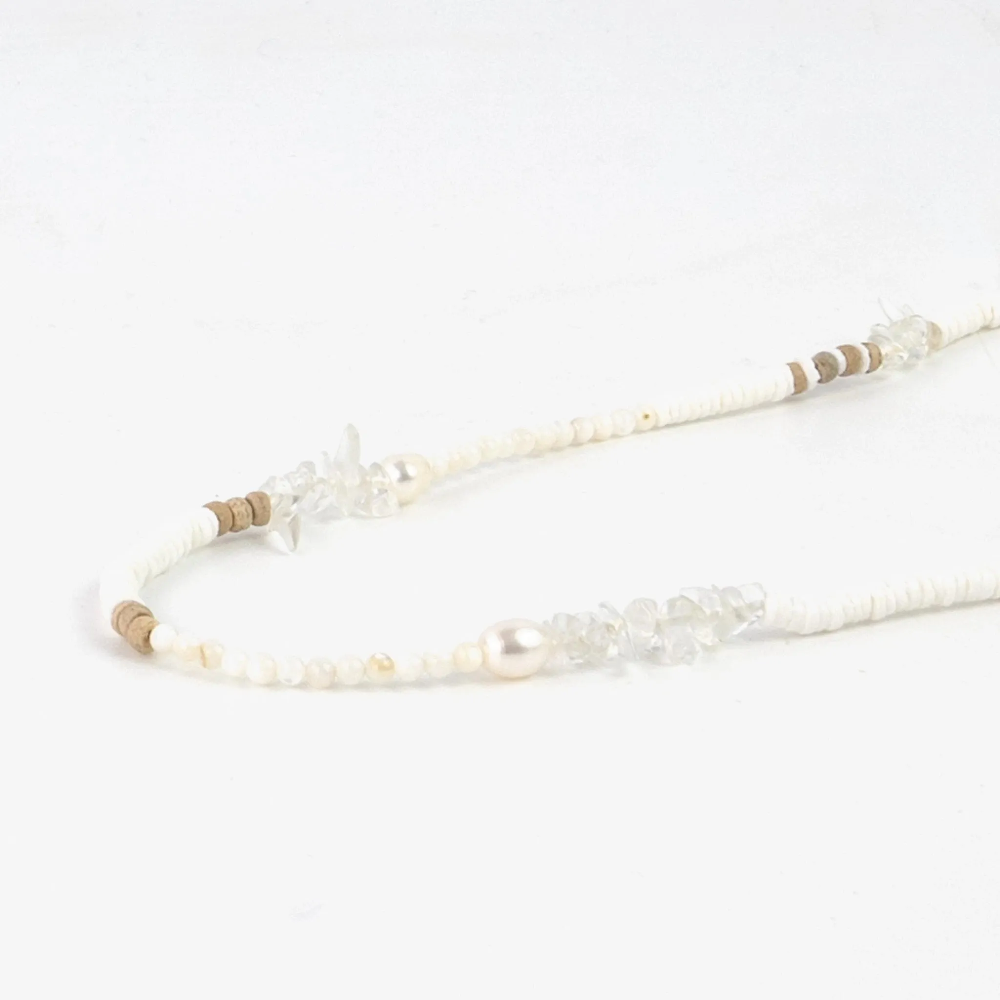 Love is Here Natural Stone, Pearl & Shell Necklace