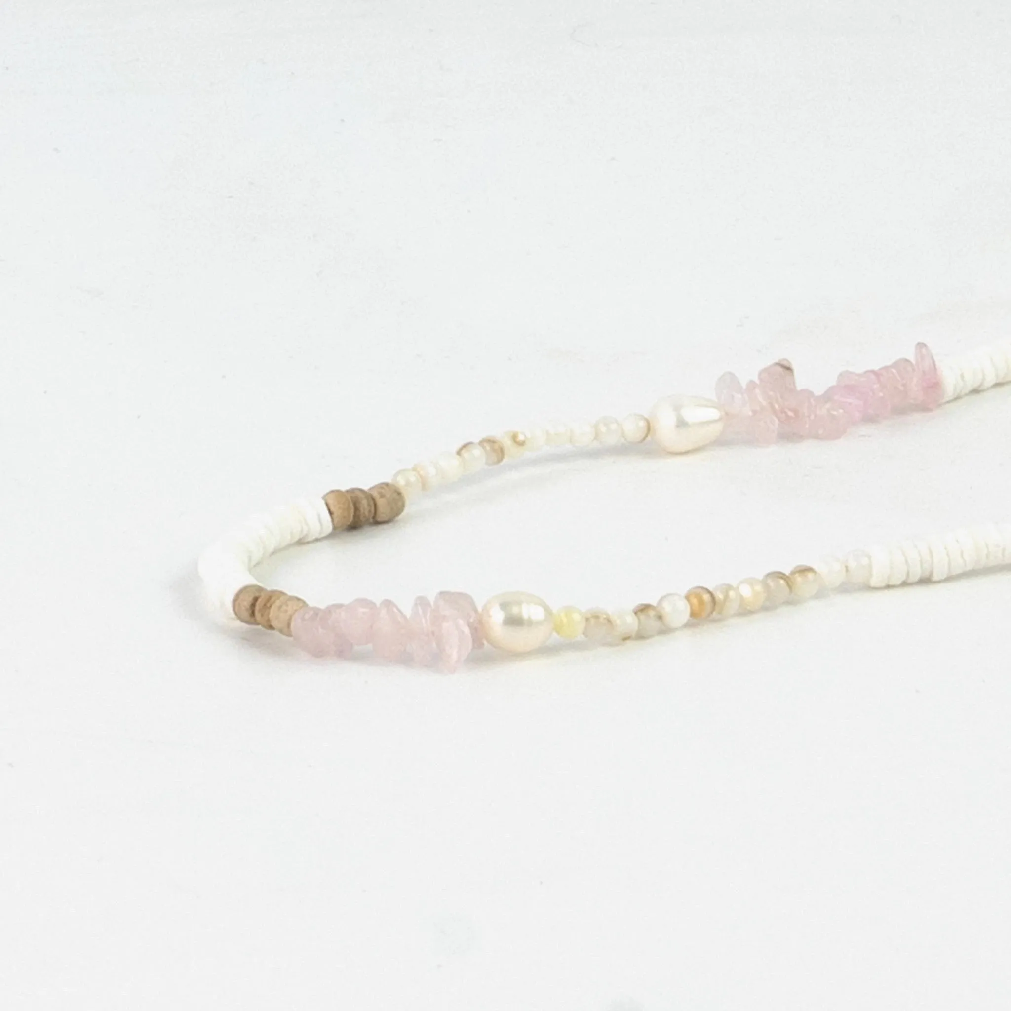 Love is Here Natural Stone, Pearl & Shell Necklace