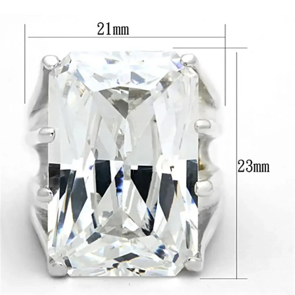 Luminous Elegance: 925 Sterling Silver Ring with Radiant Clear CZ, Premium Quality Ring, Dazzling Silver,