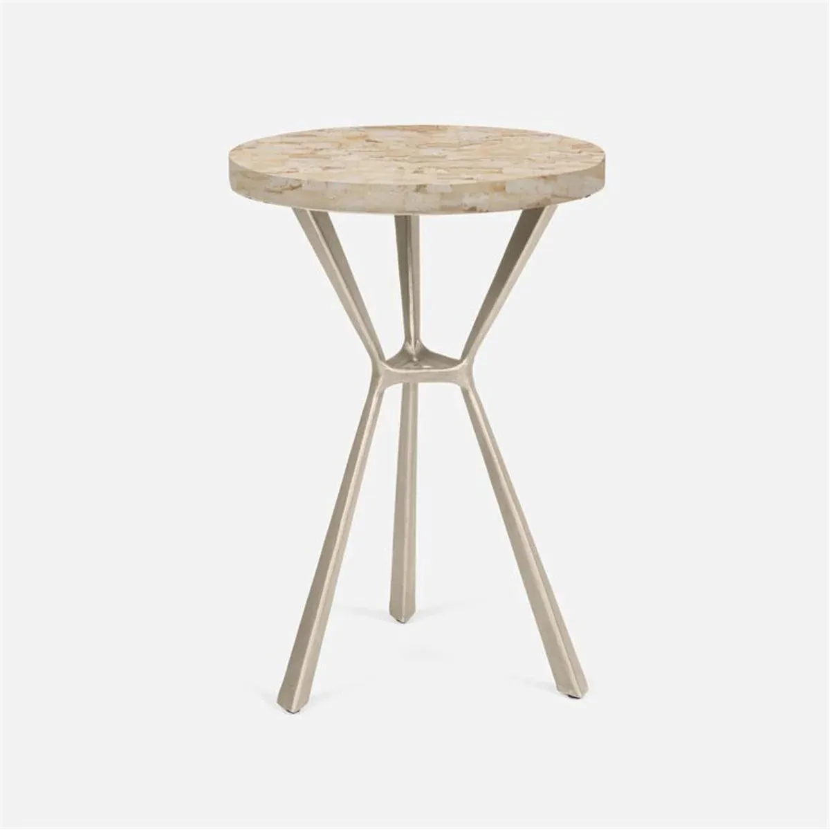 Made Goods Paislee Iron Tripod Table in Stone