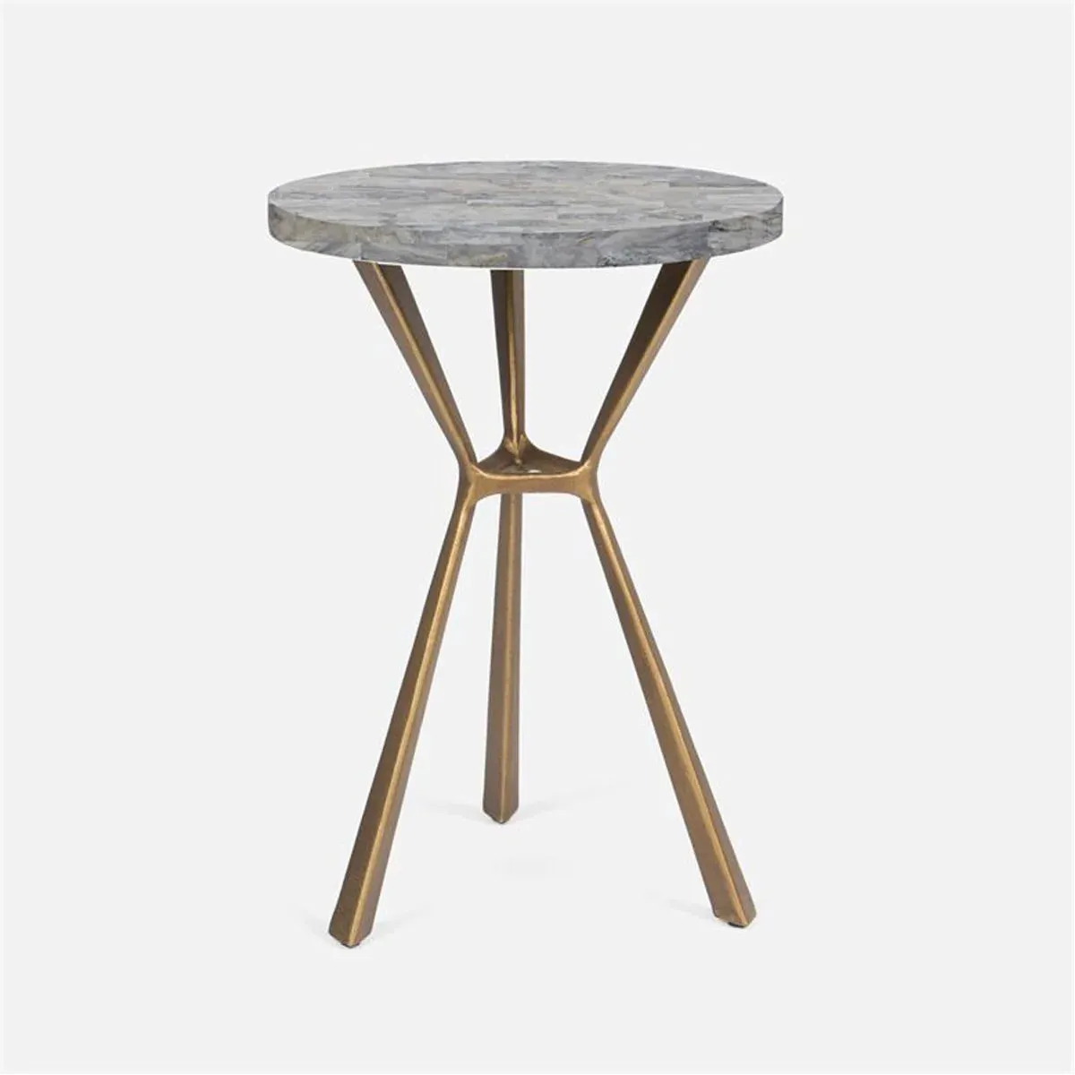 Made Goods Paislee Iron Tripod Table in Stone