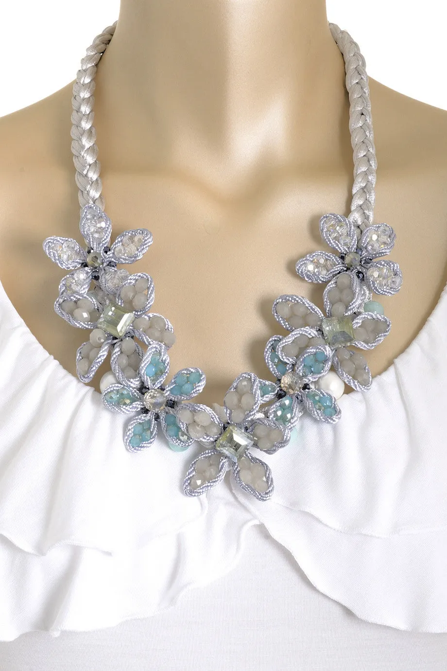 MARCIA SPRING Silver Blue Necklace