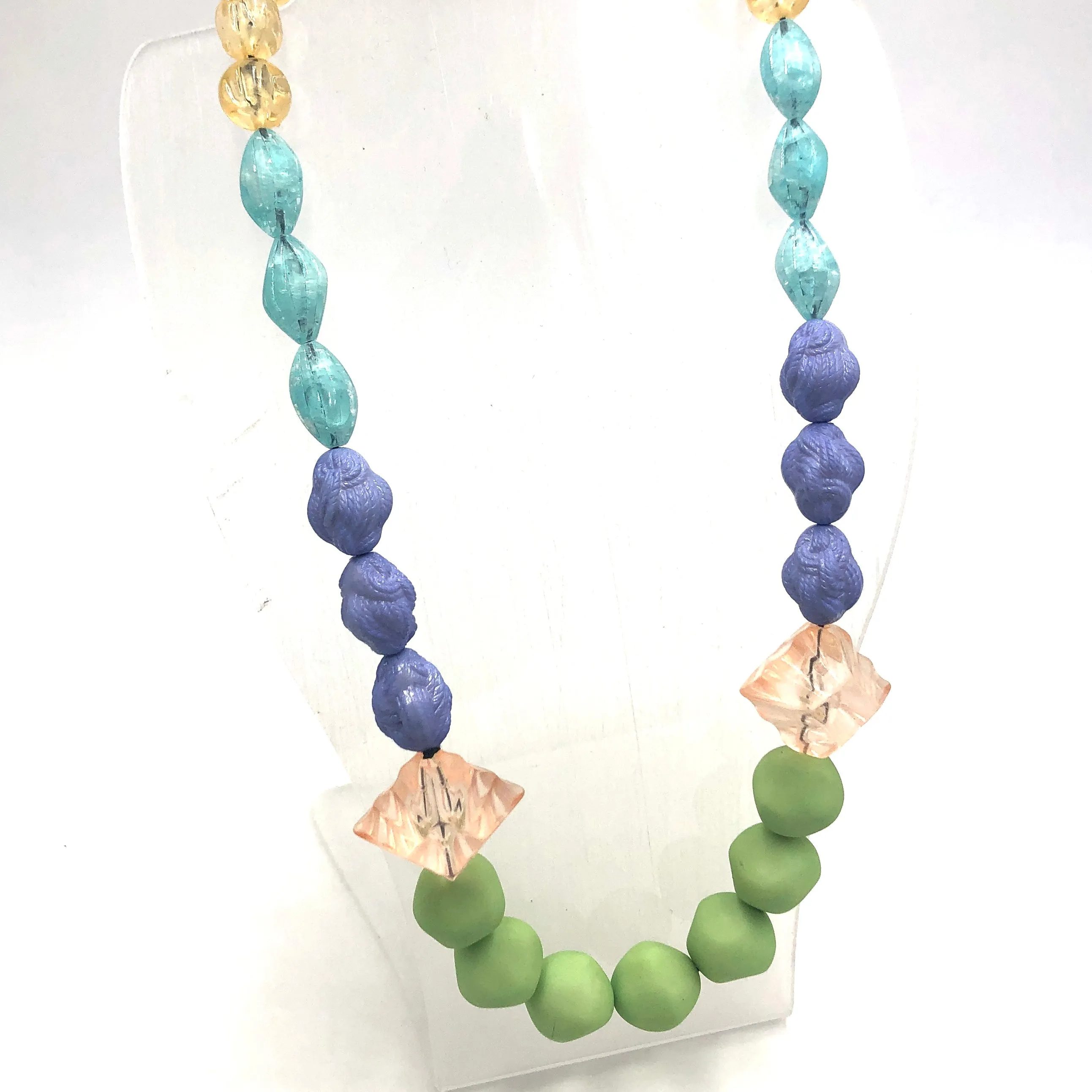 Mint Candy Lucite Stretch Bauble Necklace - Midi