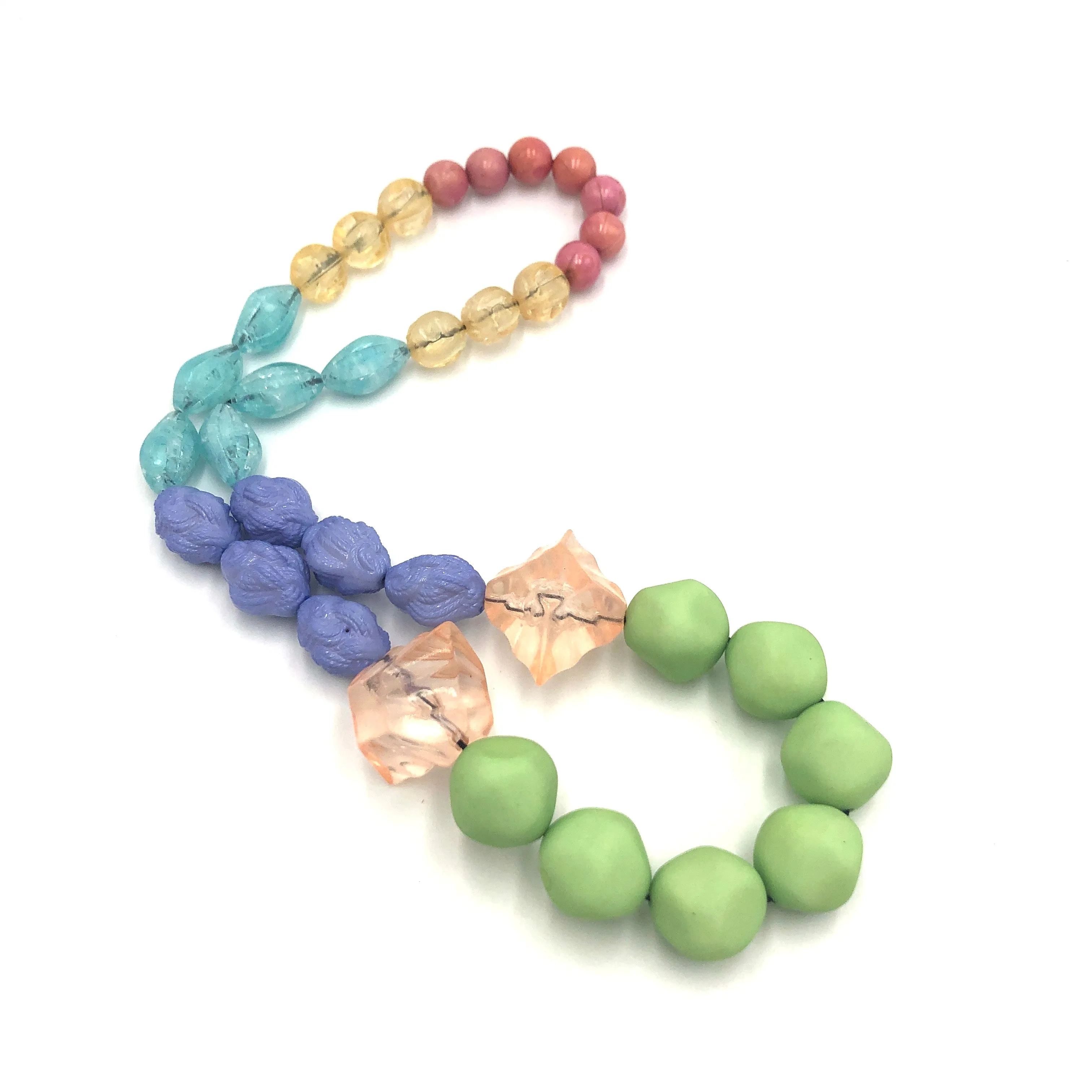 Mint Candy Lucite Stretch Bauble Necklace - Midi