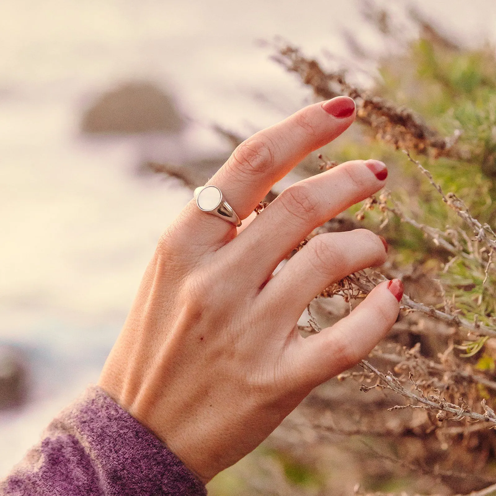 Mother of Pearl Signet Ring