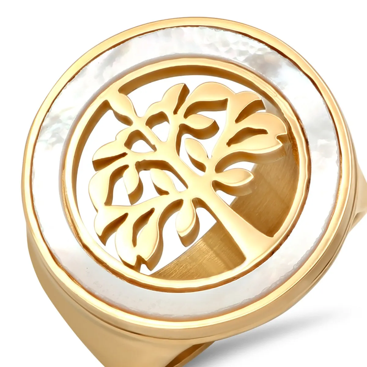 Mother Of Pearl Tree Of Life Round Ring