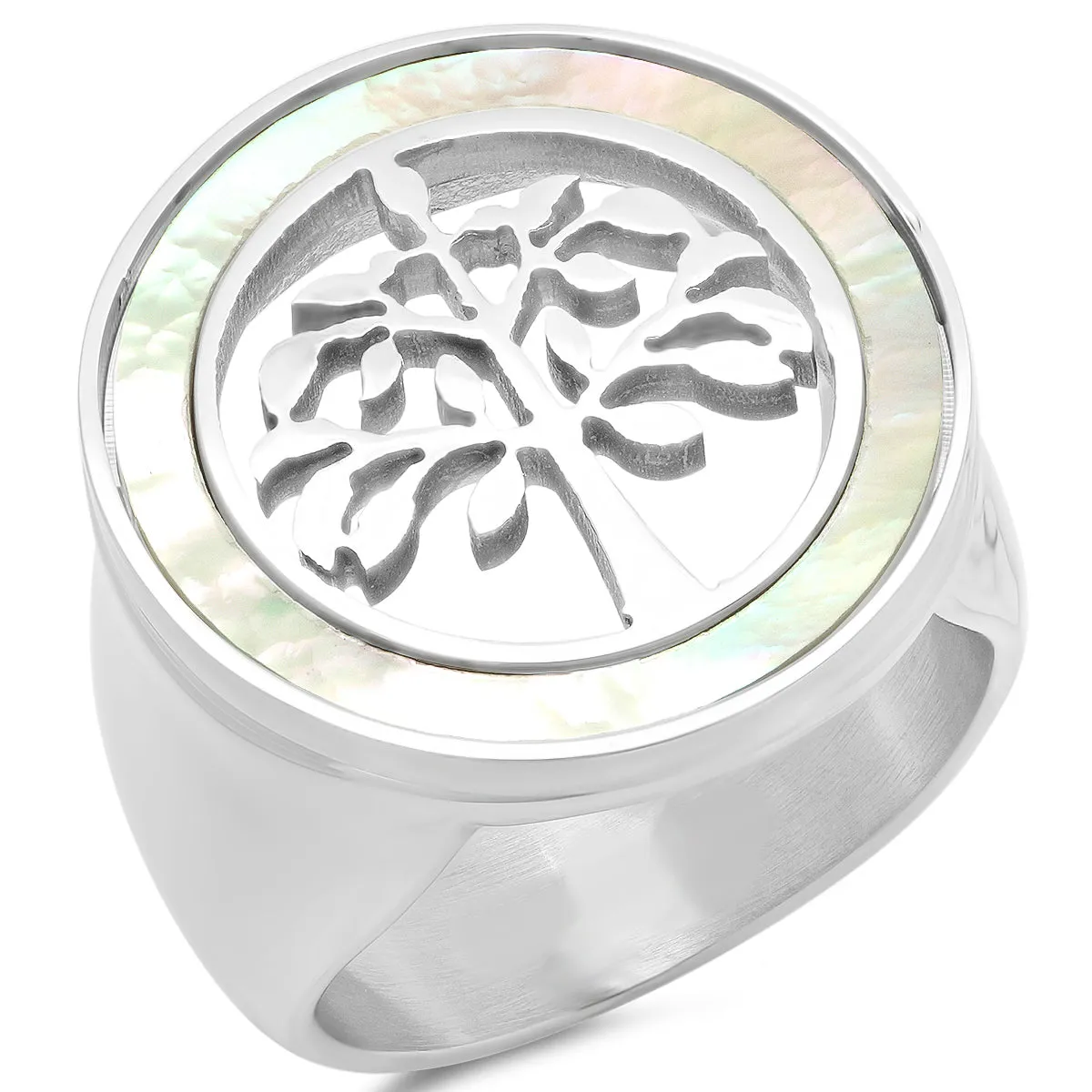 Mother Of Pearl Tree Of Life Round Ring