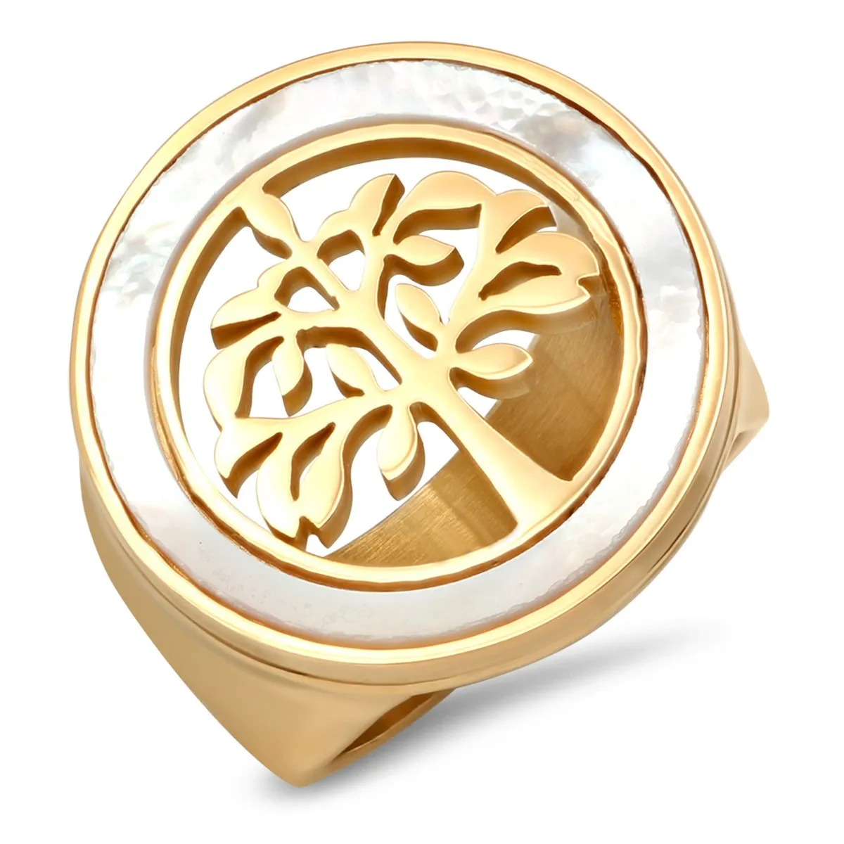 Mother Of Pearl Tree Of Life Round Ring