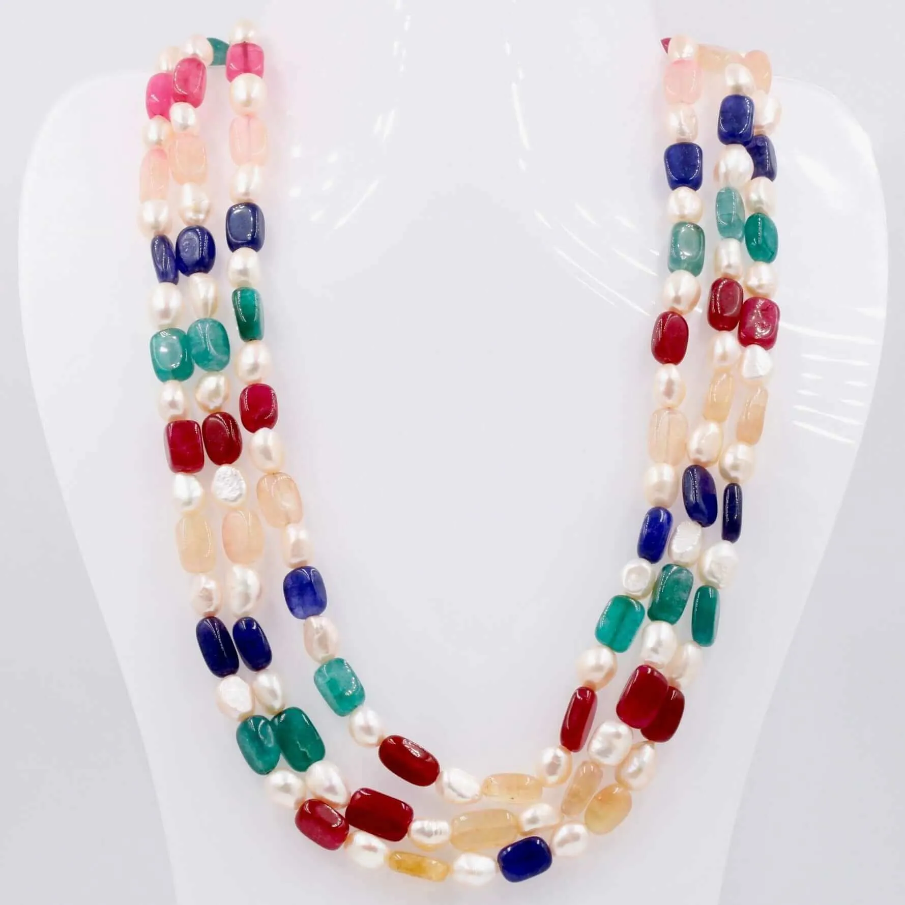 MultiColor Quartz w/ Fresh Water Pearl Necklace Natural Quartz w/ Fresh Water Pearl Necklace Layered Necklace w/ Quartz and FWP SKU 6143120