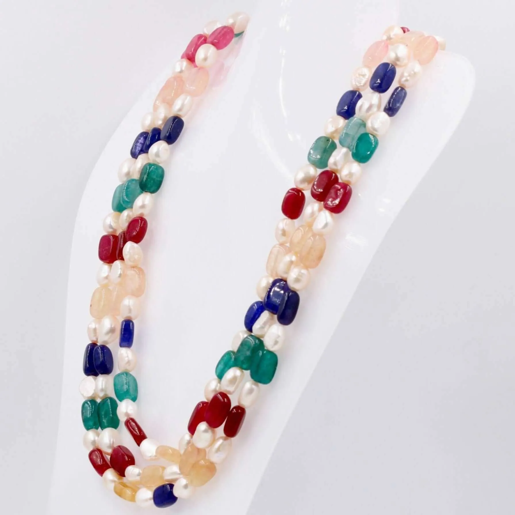 MultiColor Quartz w/ Fresh Water Pearl Necklace Natural Quartz w/ Fresh Water Pearl Necklace Layered Necklace w/ Quartz and FWP SKU 6143120