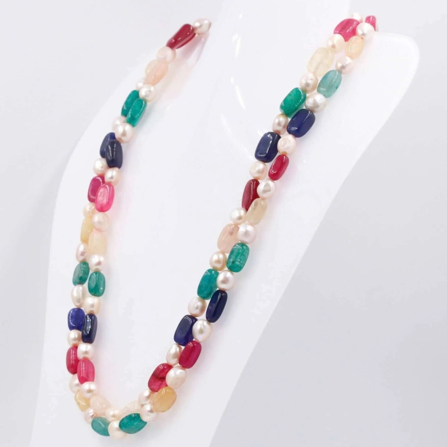 MultiColor Quartz w/ Fresh Water Pearl Necklace Natural Quartz w/ Fresh Water Pearl Necklace Layered Necklace w/ Quartz and FWP SKU 6143120