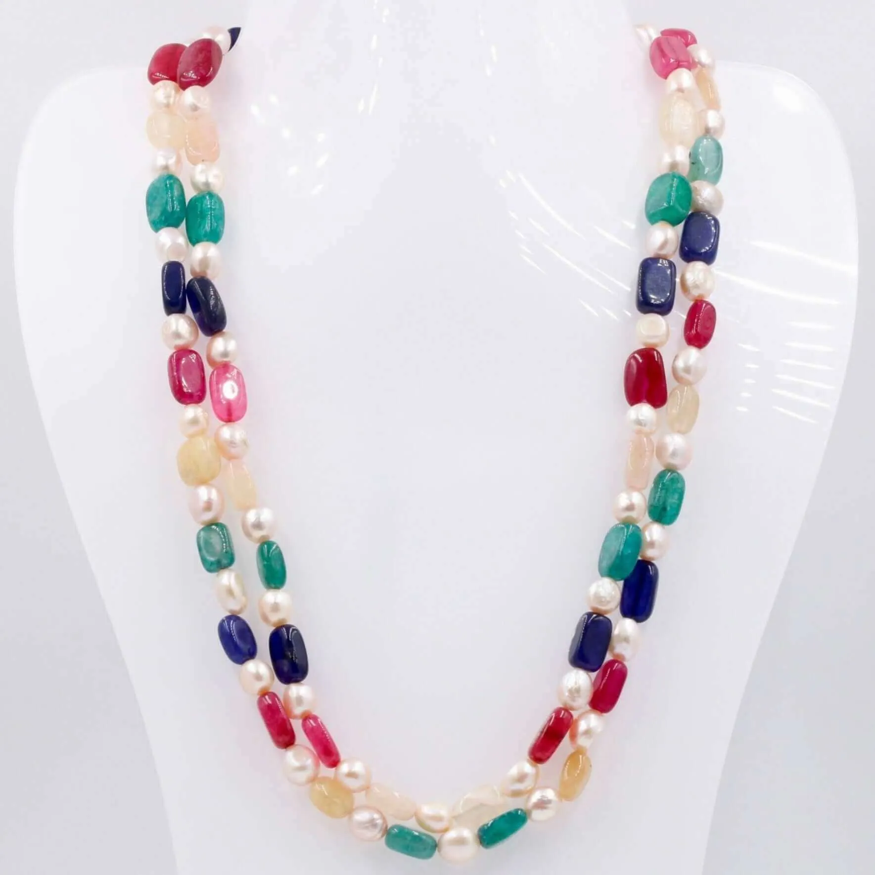 MultiColor Quartz w/ Fresh Water Pearl Necklace Natural Quartz w/ Fresh Water Pearl Necklace Layered Necklace w/ Quartz and FWP SKU 6143120