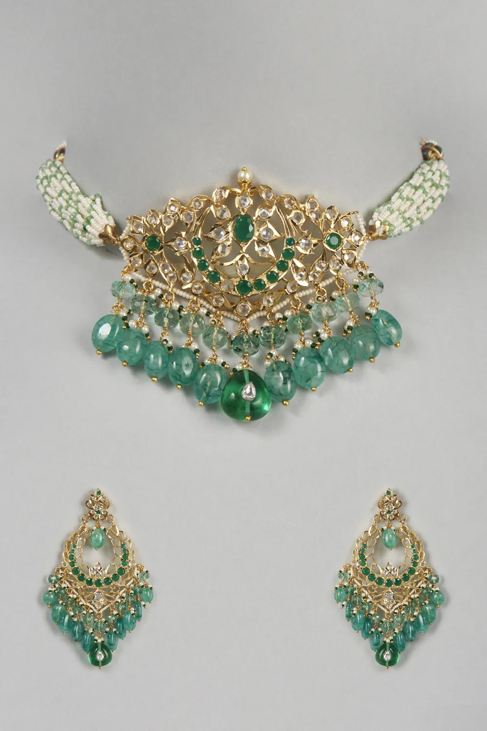 Nargis Necklace Set 
 22 kt Gold Plated