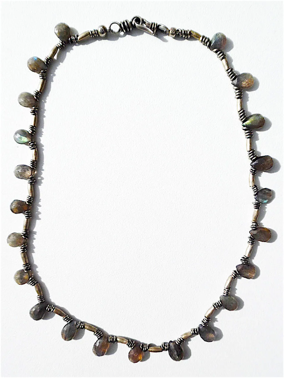 Necklace Labradorite Briolet and Sterling Silver