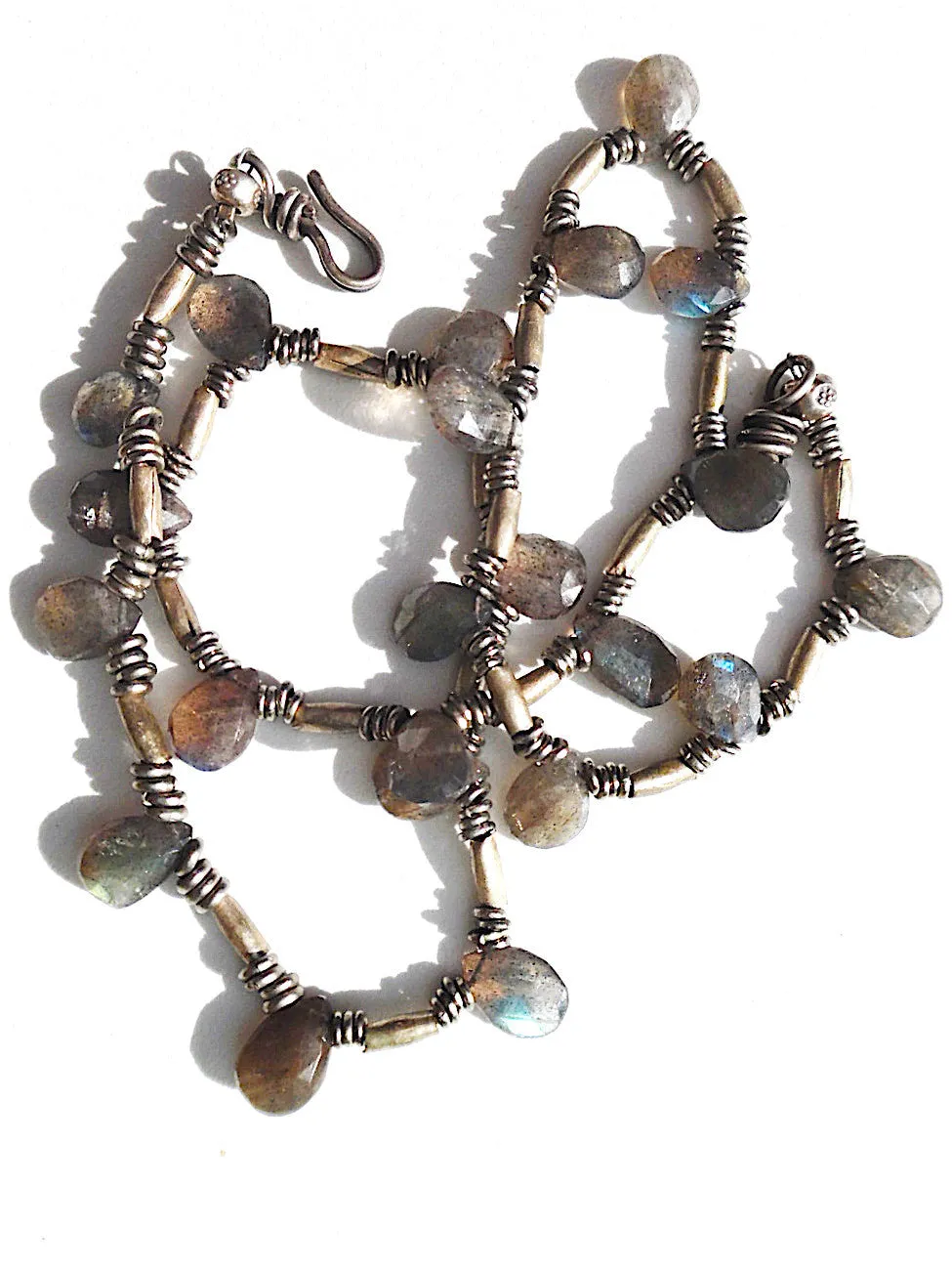 Necklace Labradorite Briolet and Sterling Silver