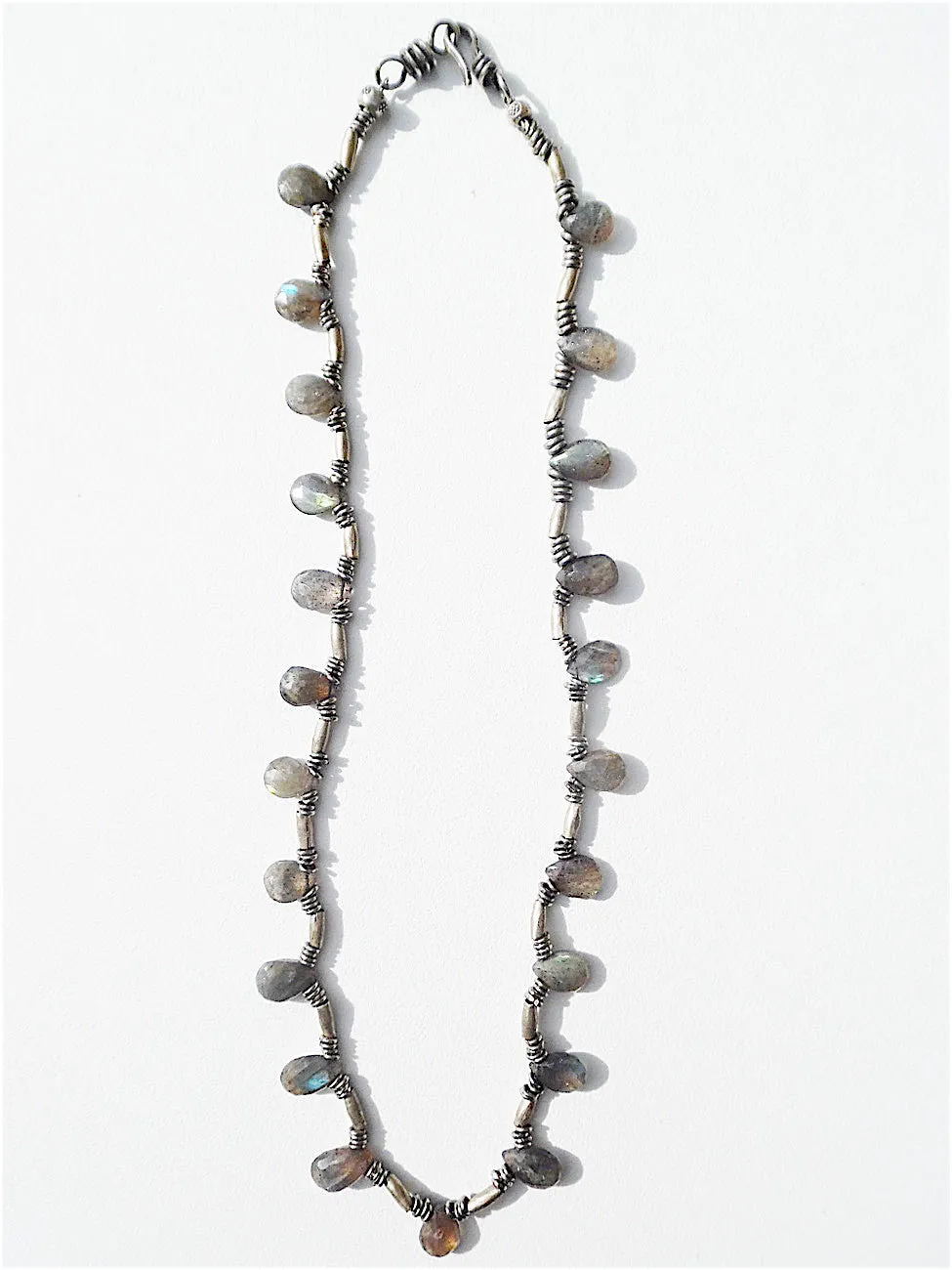 Necklace Labradorite Briolet and Sterling Silver