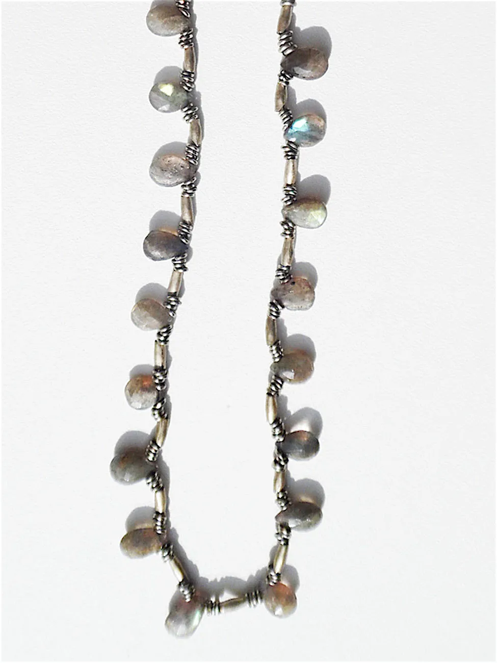 Necklace Labradorite Briolet and Sterling Silver