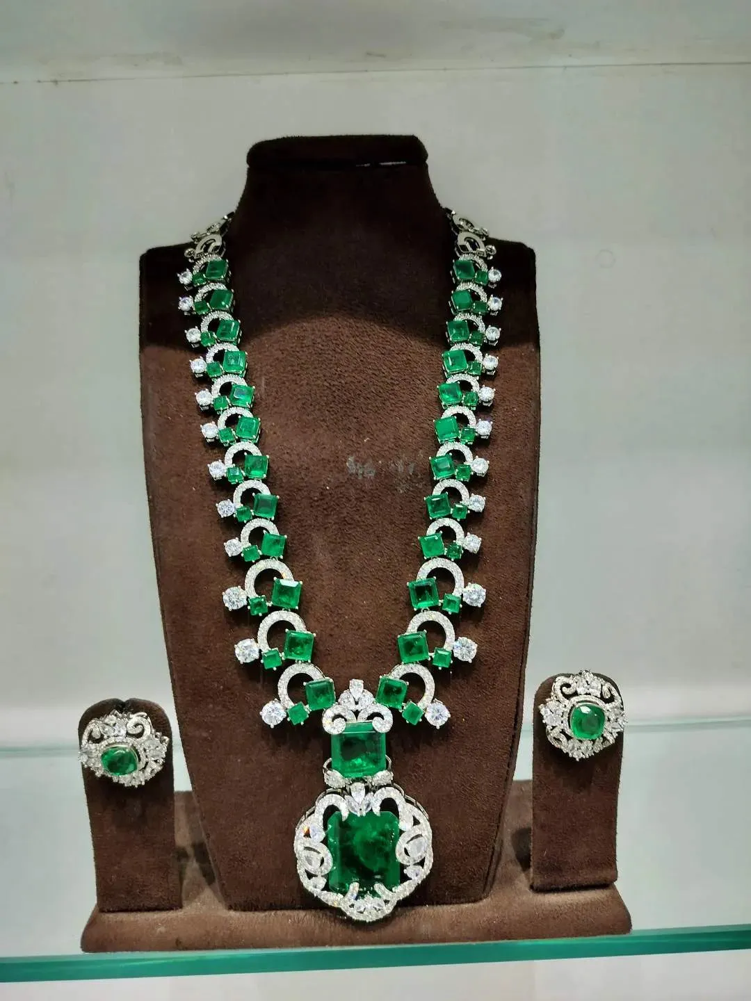 Nita Ambani Inspired Double Stone Emerald Necklace