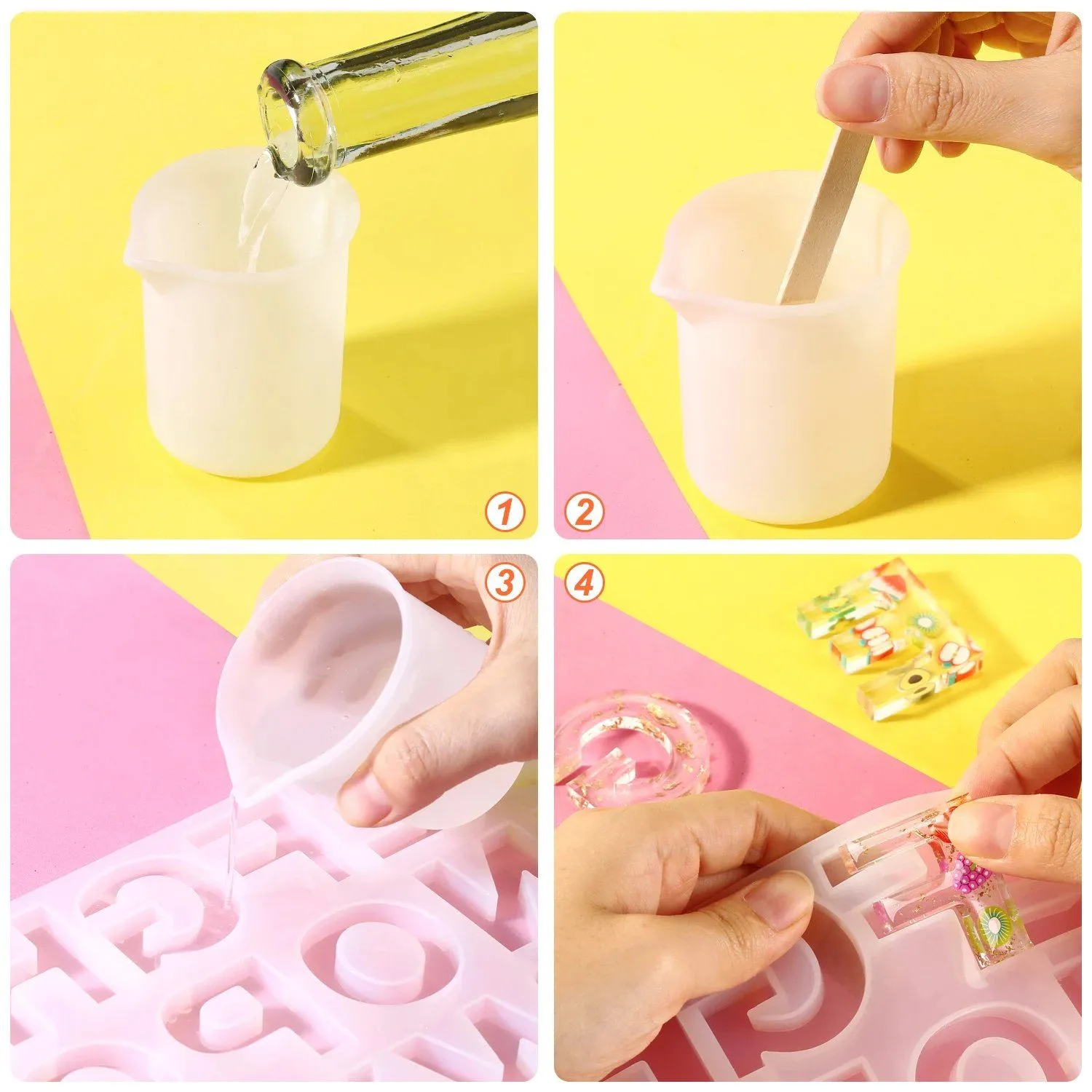 Numbers Alphabet Mold for DIY Craft Casting with Resin Decoration Fillers Set Kit