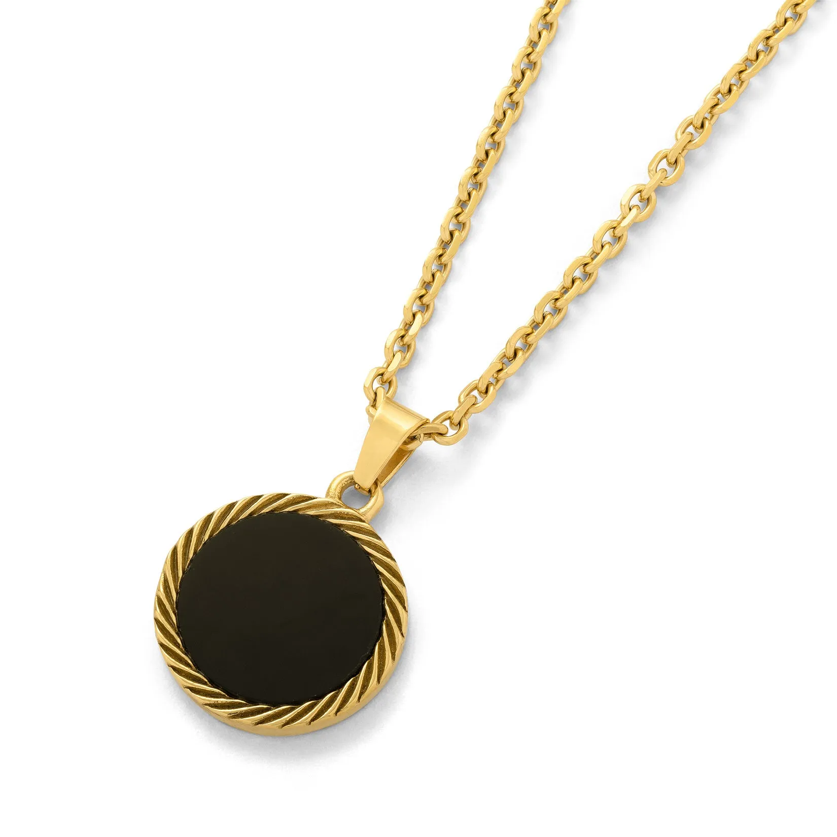 Onyx Medallion Pendant (Gold)