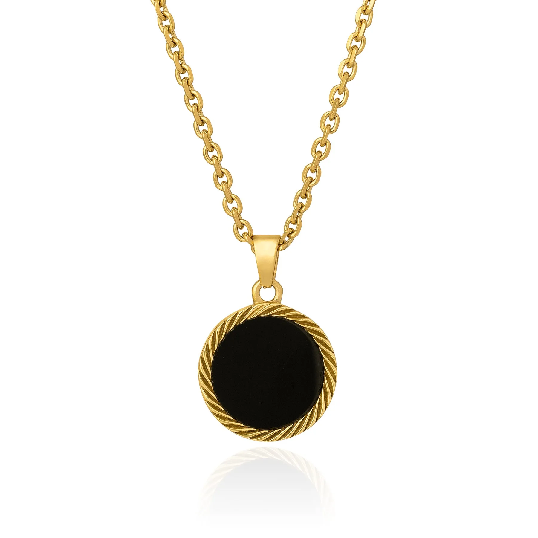 Onyx Medallion Pendant (Gold)