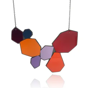 Orange Geometric Acrylic Necklace