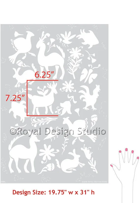 Otomi Folk Art Wall Stencil