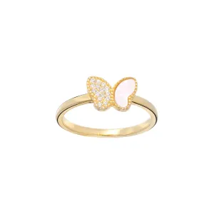 Pavé Pearl Butterfly Ring