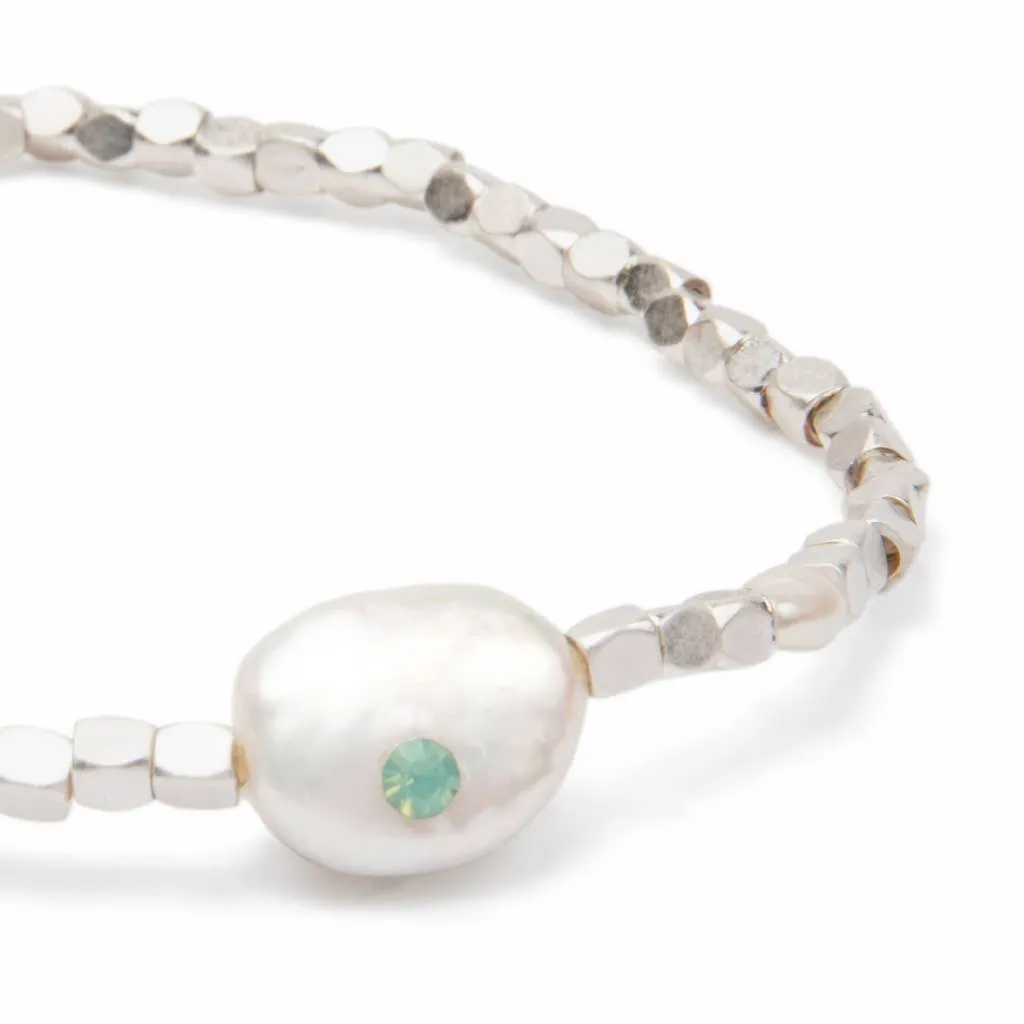 Pearl Affirmation Bracelet - Courage / Silver