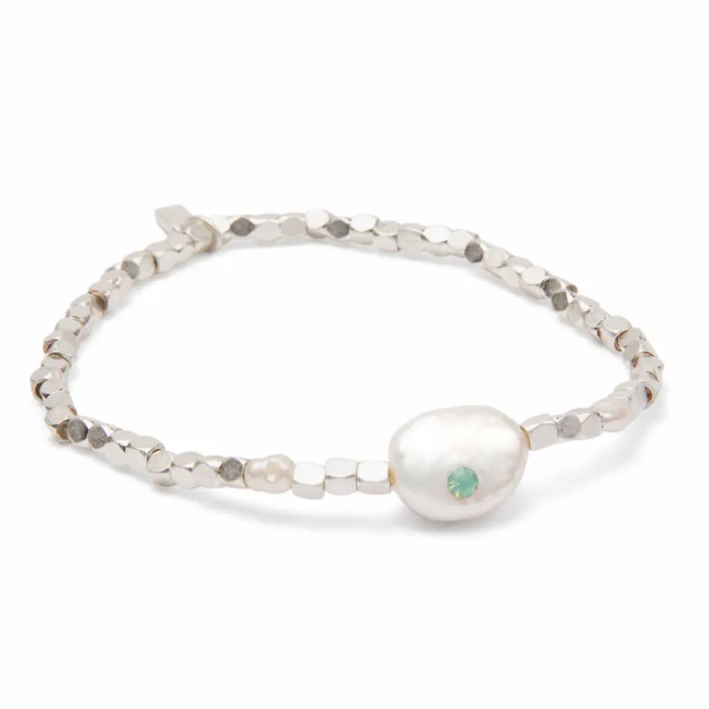 Pearl Affirmation Bracelet - Courage / Silver